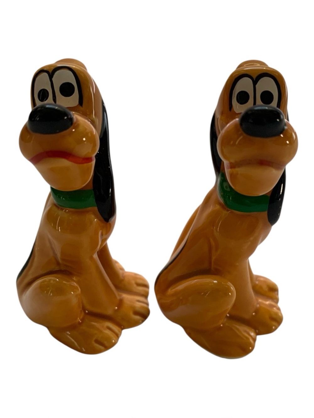 Vintage Disney Pluto Ceramic Figurine Pair Made In Japan